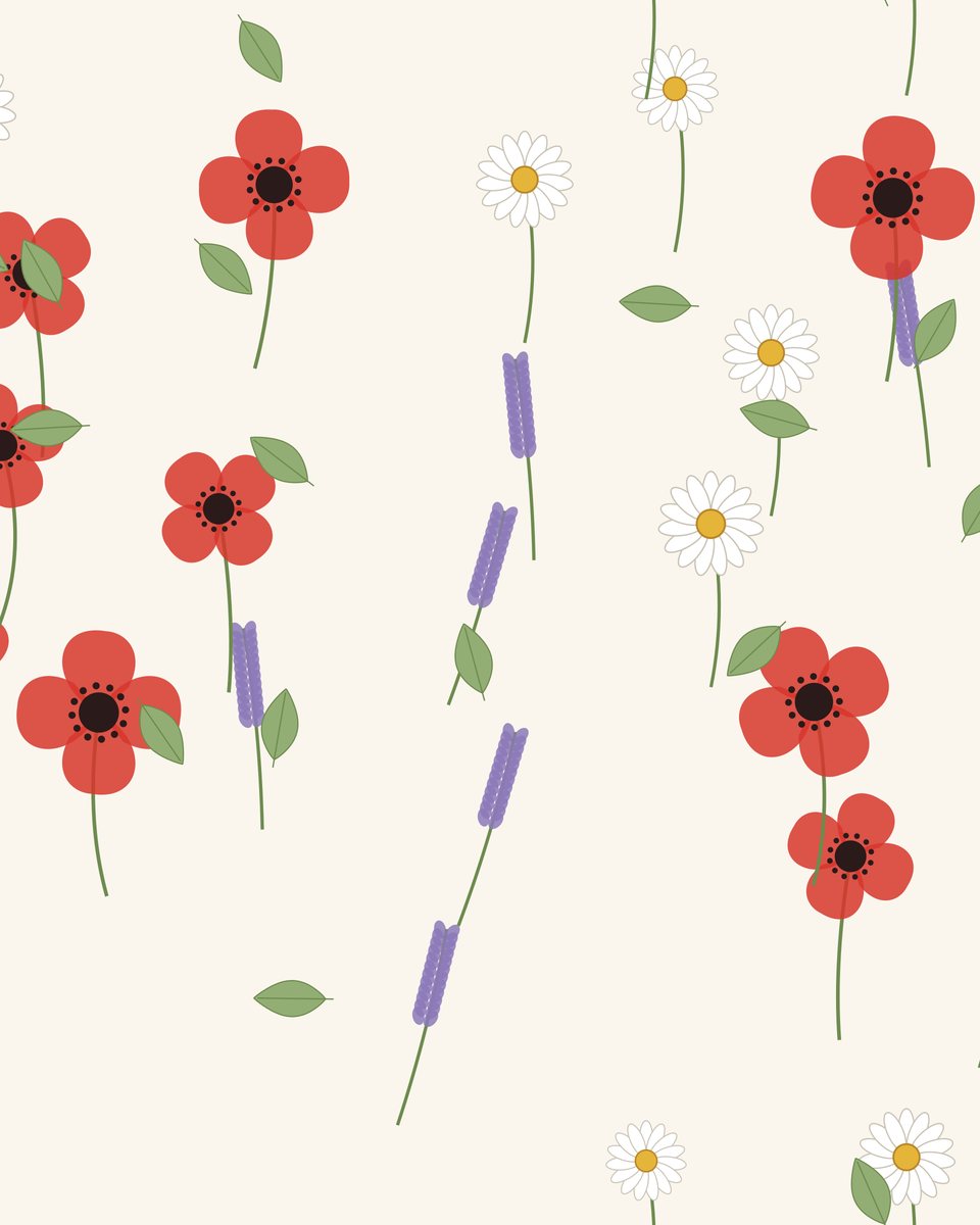 Poppies & lavender curtain print