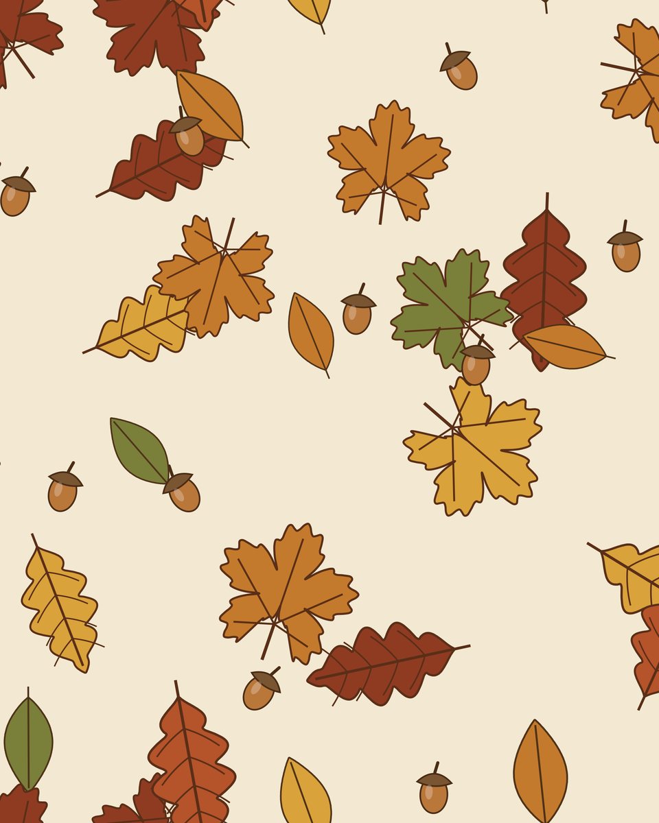 Autumn leaves curtain print