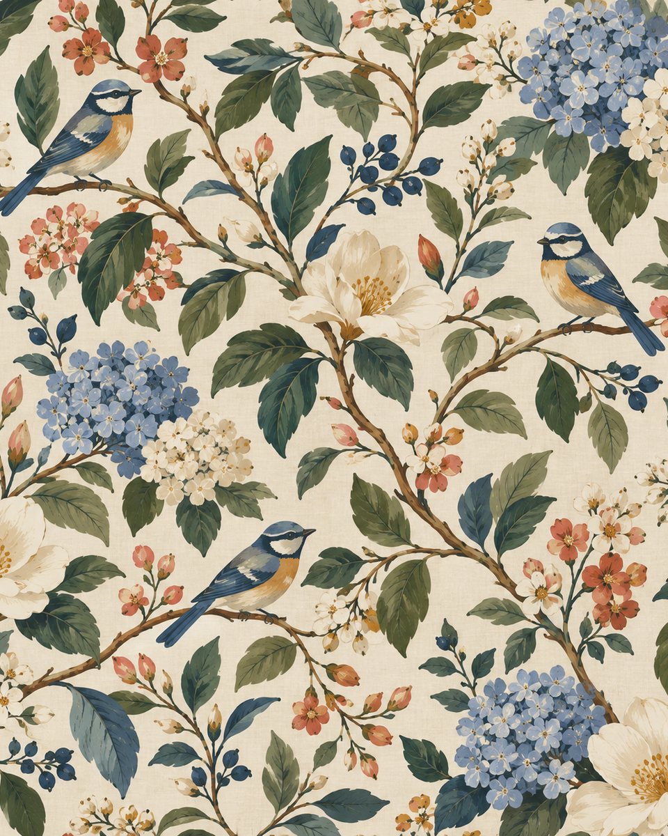 Chinoiserie garden curtain print