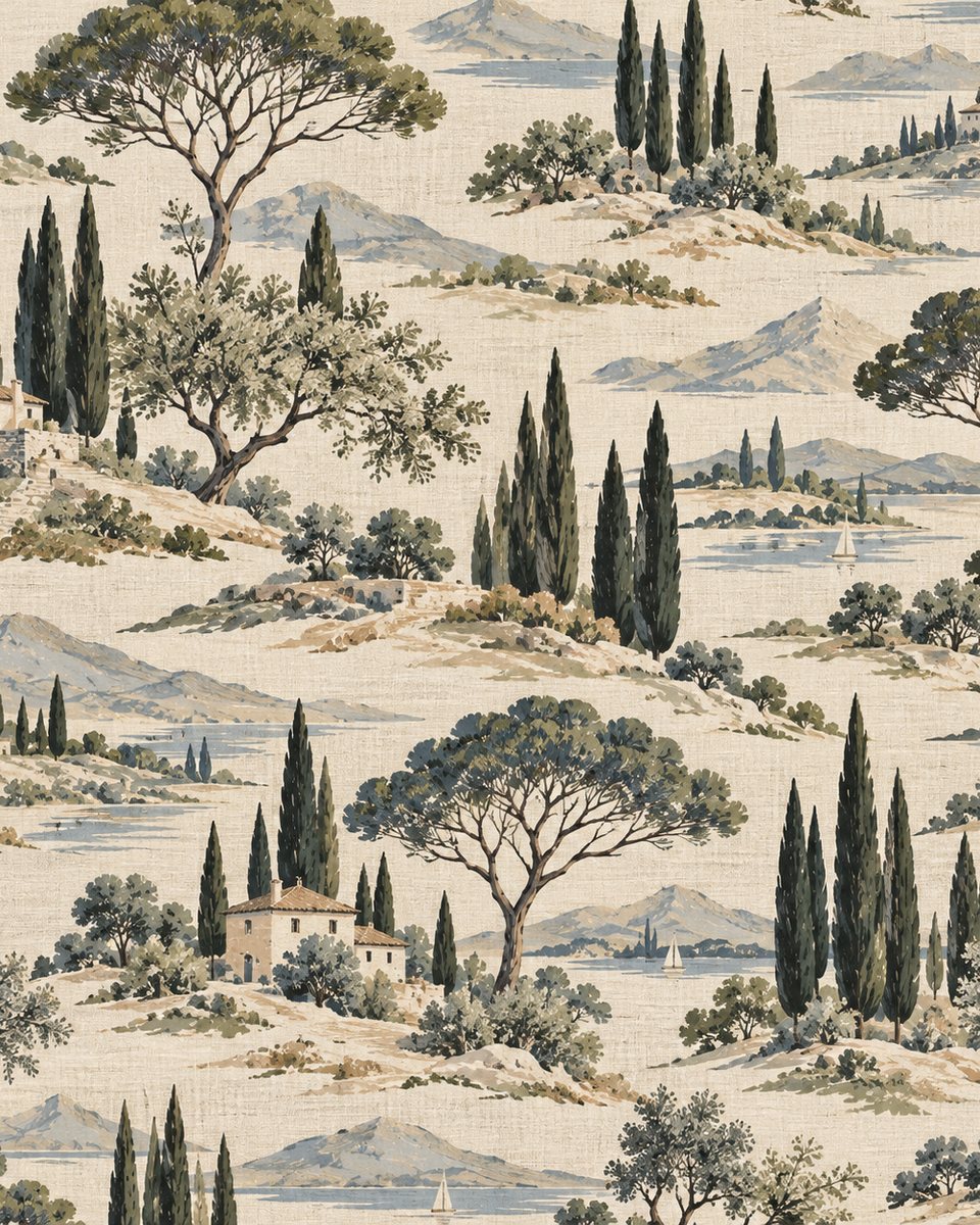 Tuscan hills curtain print