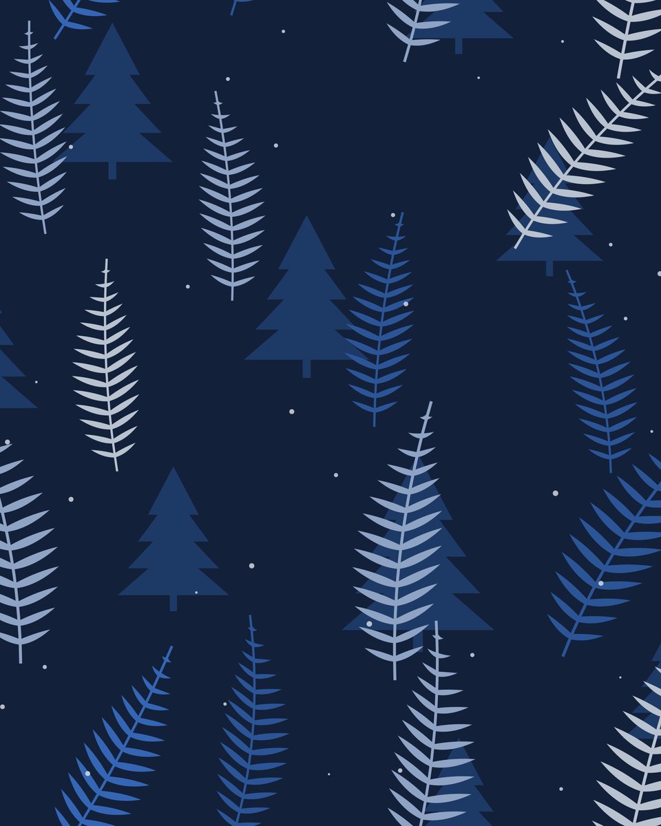 Night forest curtain print