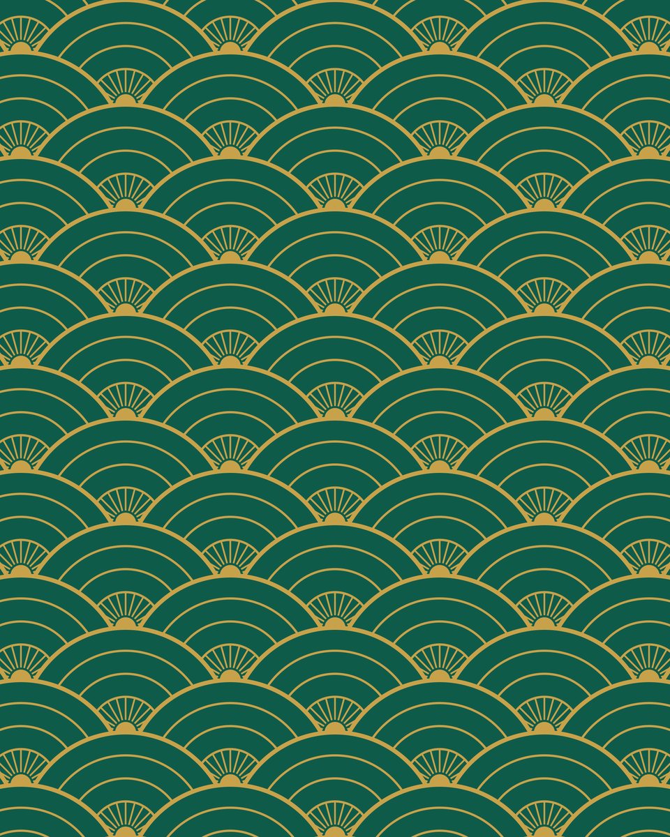 Art deco fans curtain print