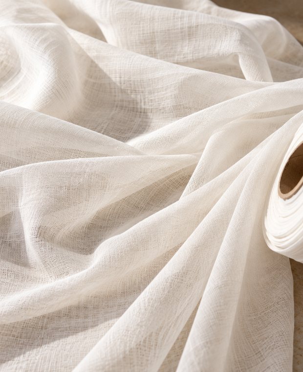 Fine chef&rsquo;s muslin unrolled from the bolt